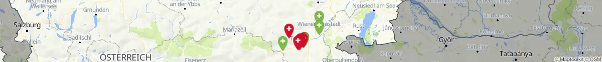 Kartenansicht für Apotheken-Notdienste in der Nähe von Würflach (Neunkirchen, Niederösterreich)